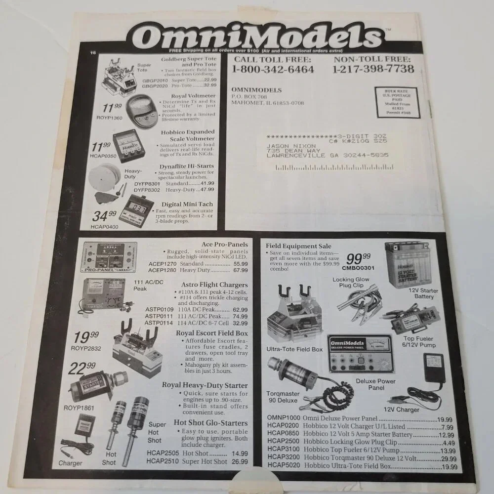 Vintage 1993 OmniModels Catalog Scale Model Airplanes Boats 16 Pages March/April